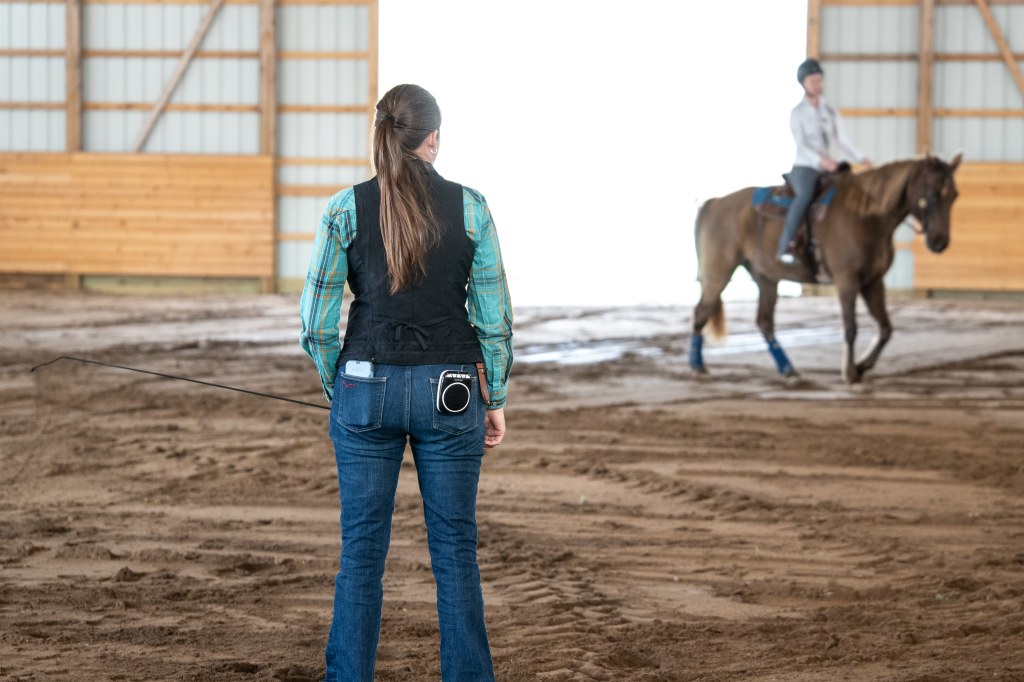 Amy Skinner watching a lesson
